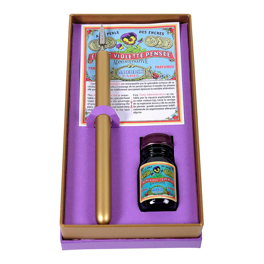 Jacques Herbin Traditional Writing Set Violette Pensee - Nail Gallerys