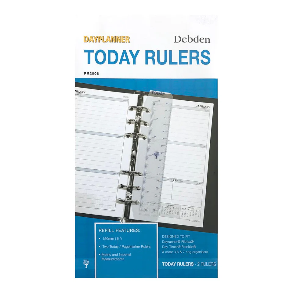 Debden Personal Dayplanner Today Ruler Pack Of 2 - Nail Gallerys