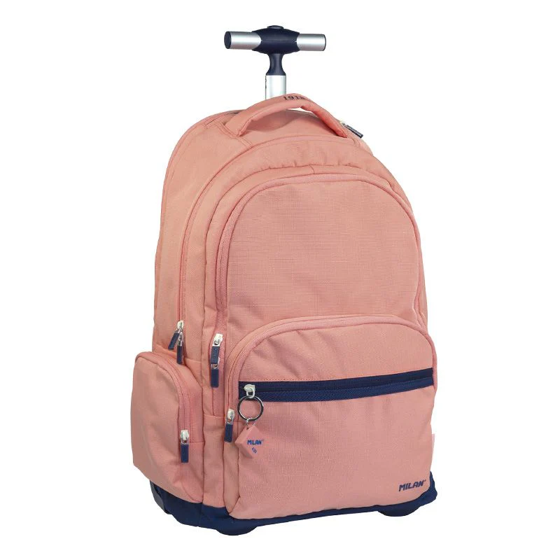 Milan 6 Zip 25L 1918 Series Pink Wheeled Backpack - Nail Gallerys