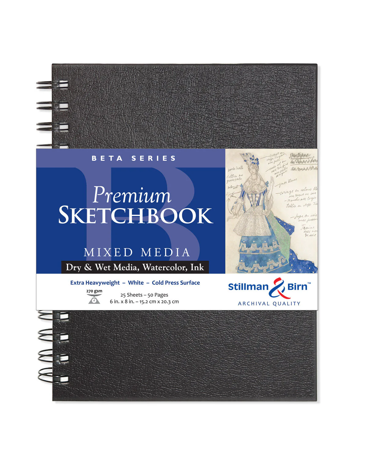 Stillman & Birn Beta Spiral Sketchbooks 270gsm White Cold Press 25 Sheets - Nail Gallerys