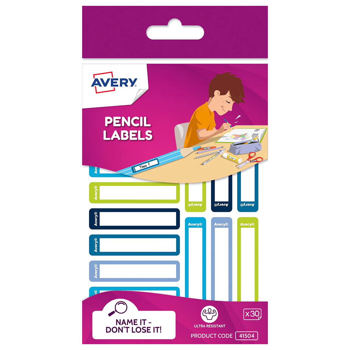 Avery Kids Pencil Labels 30 Pack - Nail Gallerys