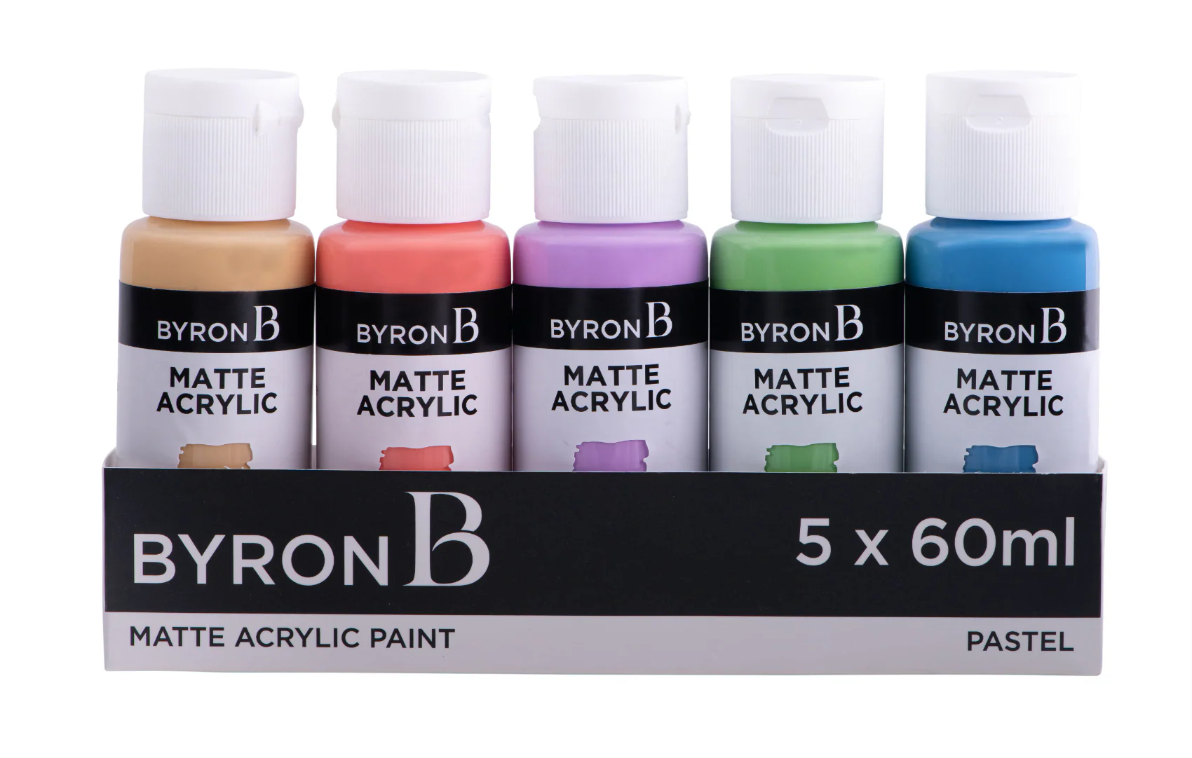 Jasart Byron Matte Acrylic 59ml Paints Set of 5 Pastel Colours - Nail Gallerys