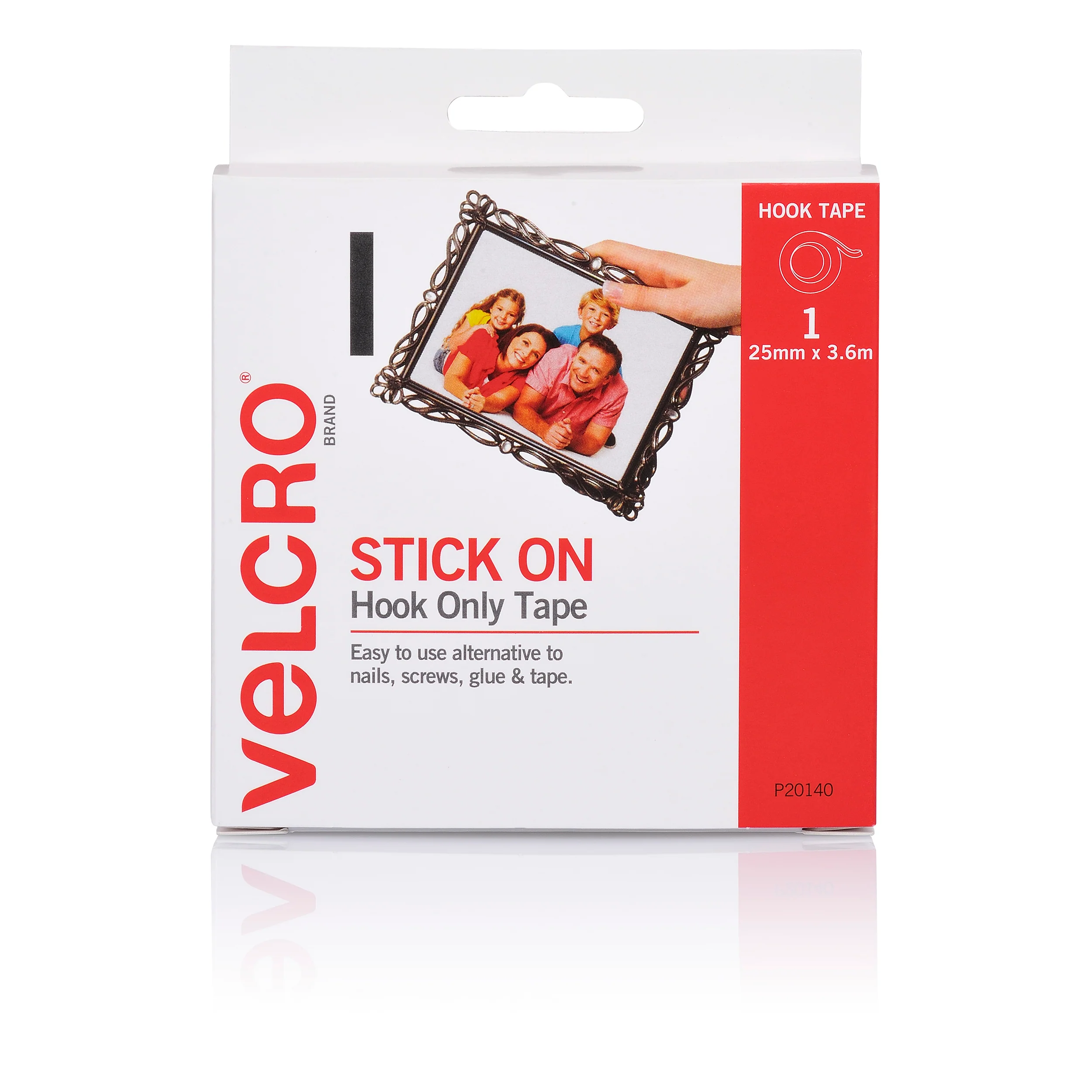 Velcro  Brand Stick On Hook Only Tape 25mm X 3.6m White - Nail Gallerys
