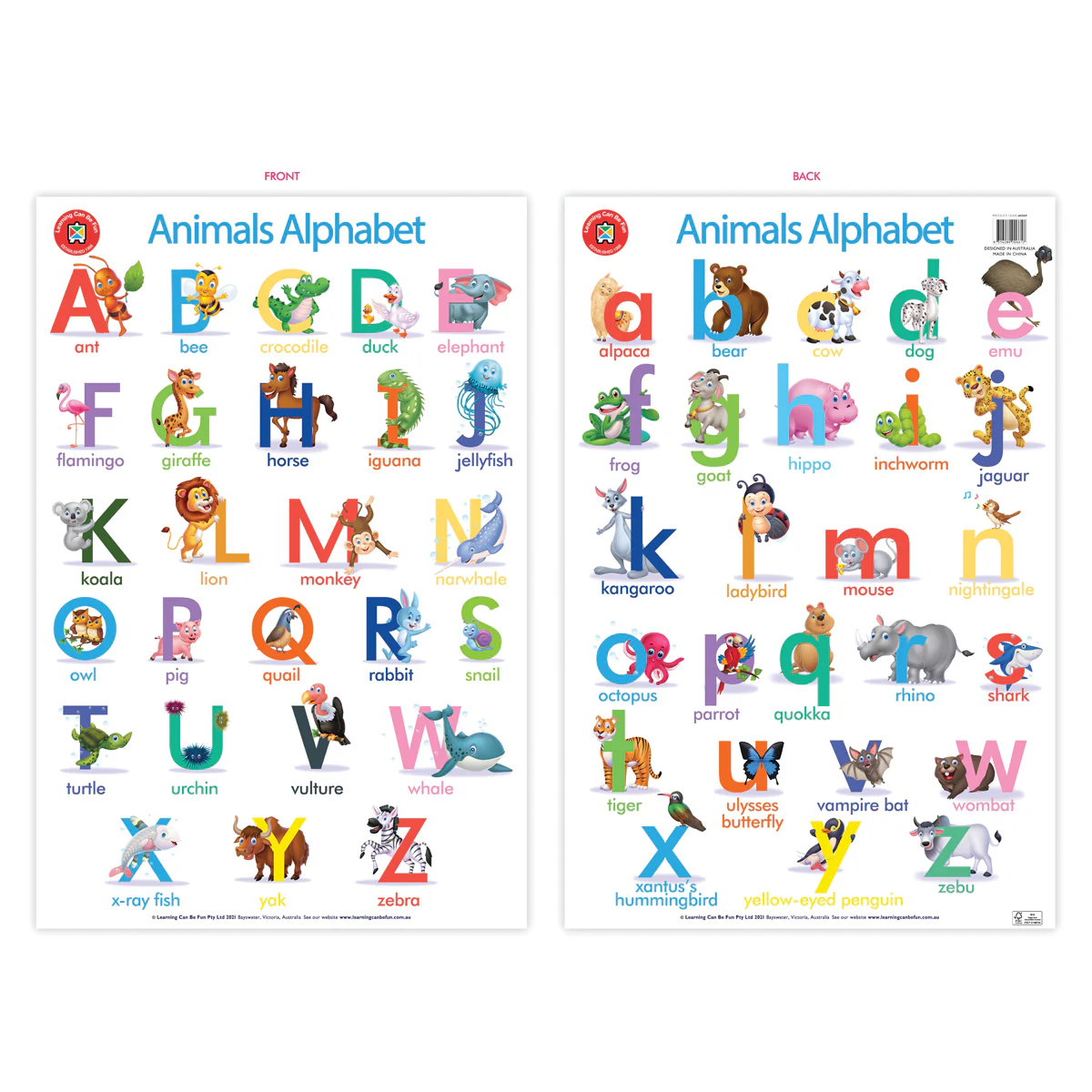 Learning Can Be Fun The Alphabet Of Animals Wall Chart - Nail Gallerys
