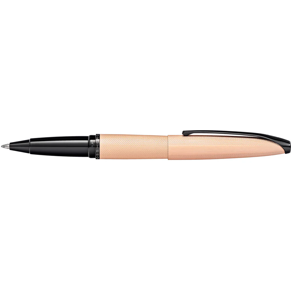 Cross ATX Brushed Rose Gold Medium Nib Rollerball Pen - Nail Gallerys