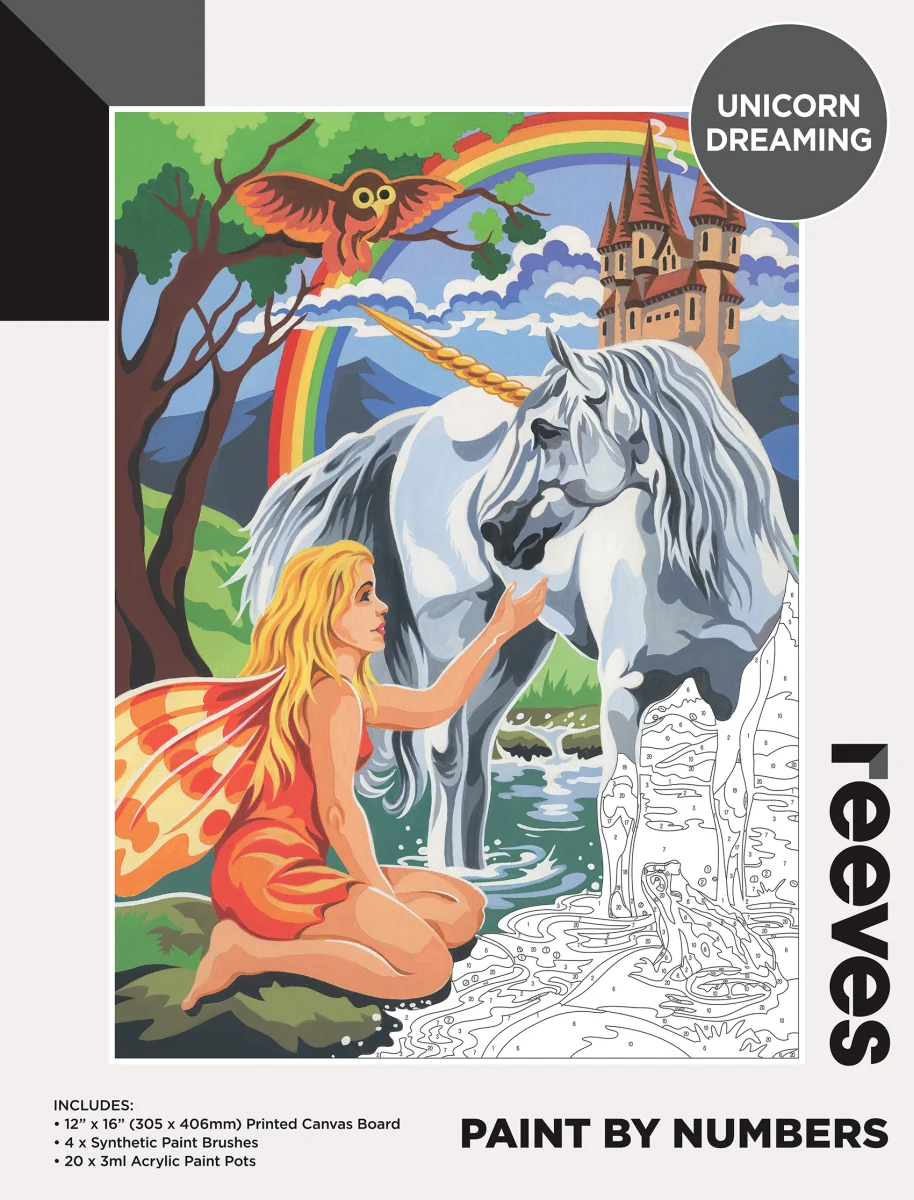Reeves Paint By Numbers 12x16 Inch Unicorn - Nail Gallerys