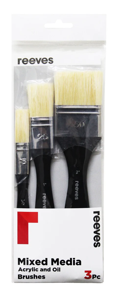 Reeves Mixed Media Hog Brushes - Set of 3 - Nail Gallerys
