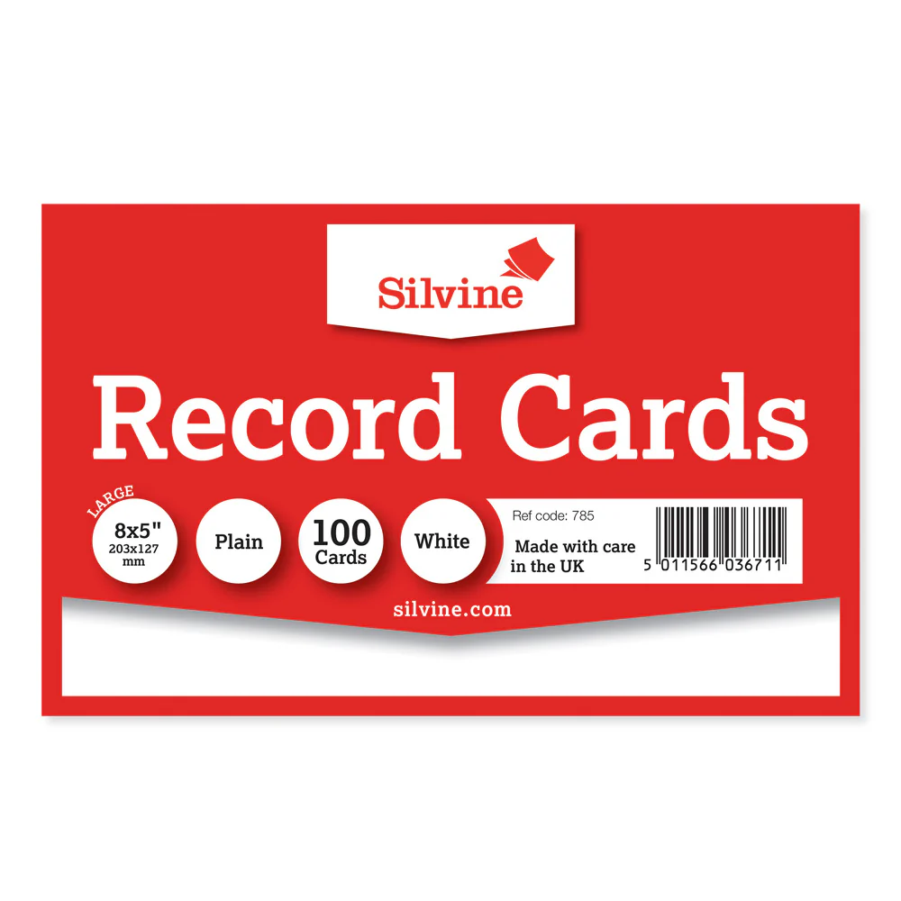Silvine Record Cards 8x5