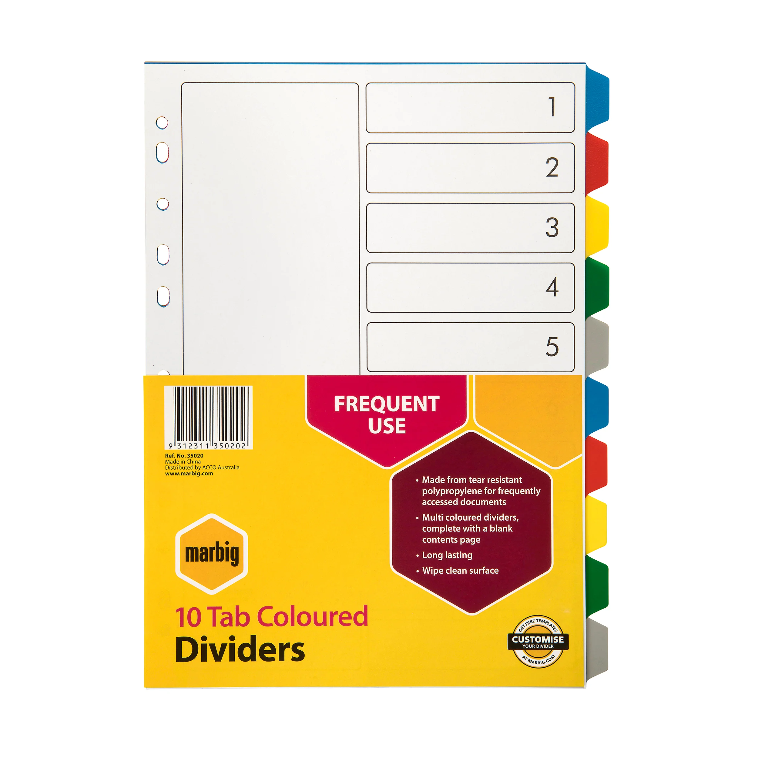 Marbig Indices & Dividers Pp A4 Multi Colour - Nail Gallerys
