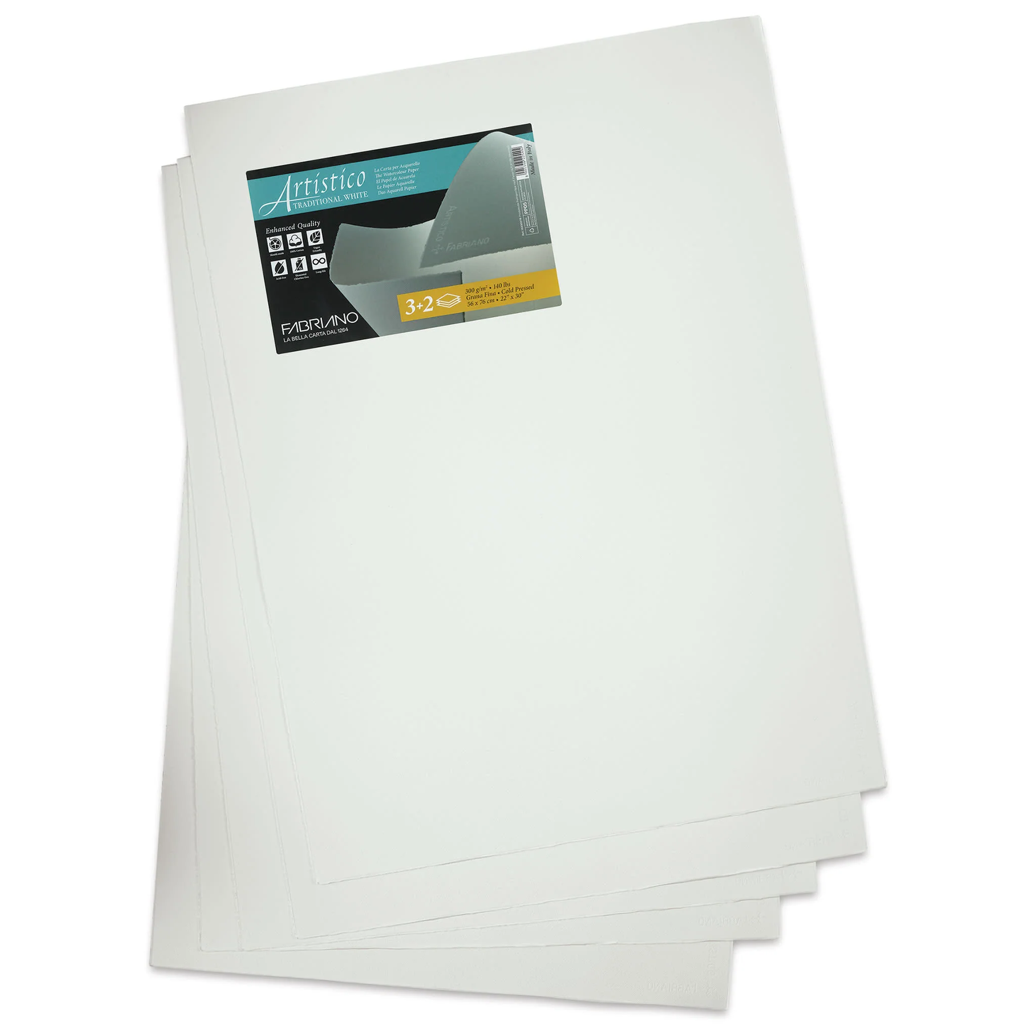 Fabriano Artistico Watercolour Enhanced 300gsm 56x76cm Cold Pressed Traditional White 3+2 Free - Nail Gallerys