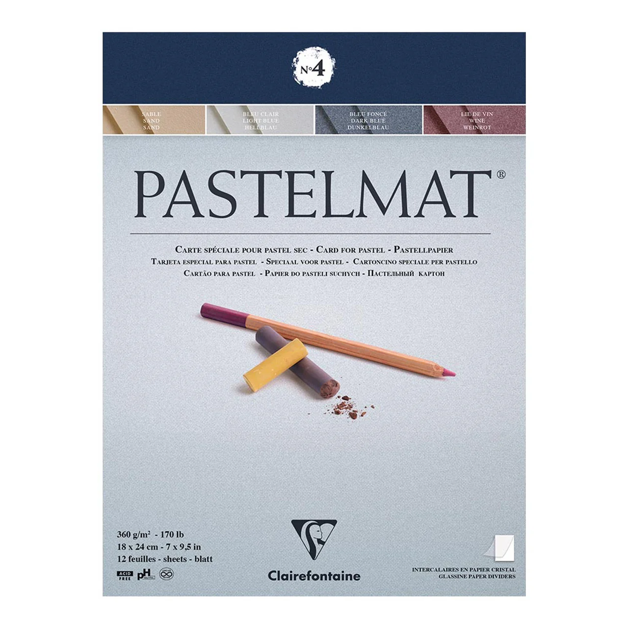 Clairefontaine Pastelmat Pad No. 4 12 Sheets - Nail Gallerys