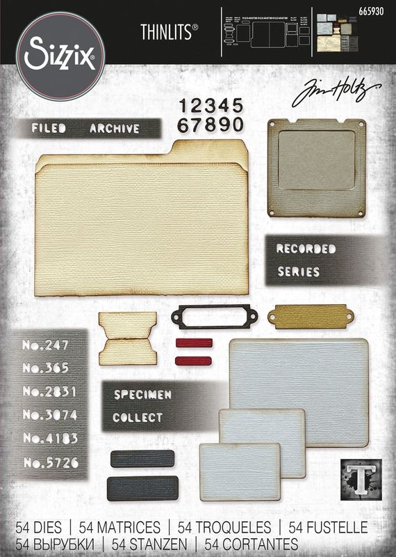 Sizzix by Tim Holtz Specimen Thinlits Dies 54 Pieces - Nail Gallerys