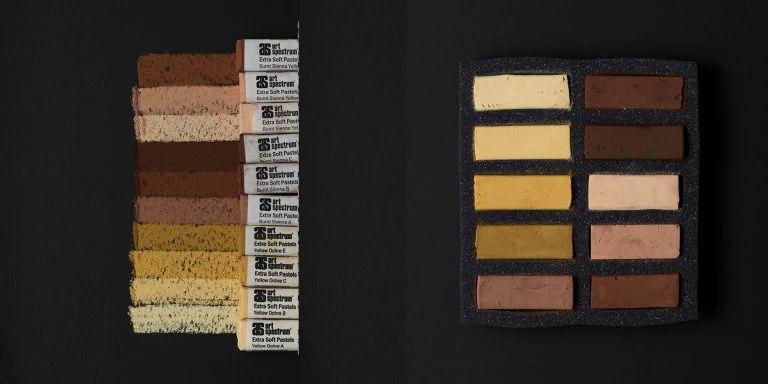 Art Spectrum Extra Soft Square Pastel Set Of 10 Ochre and Sienna Earths - Nail Gallerys