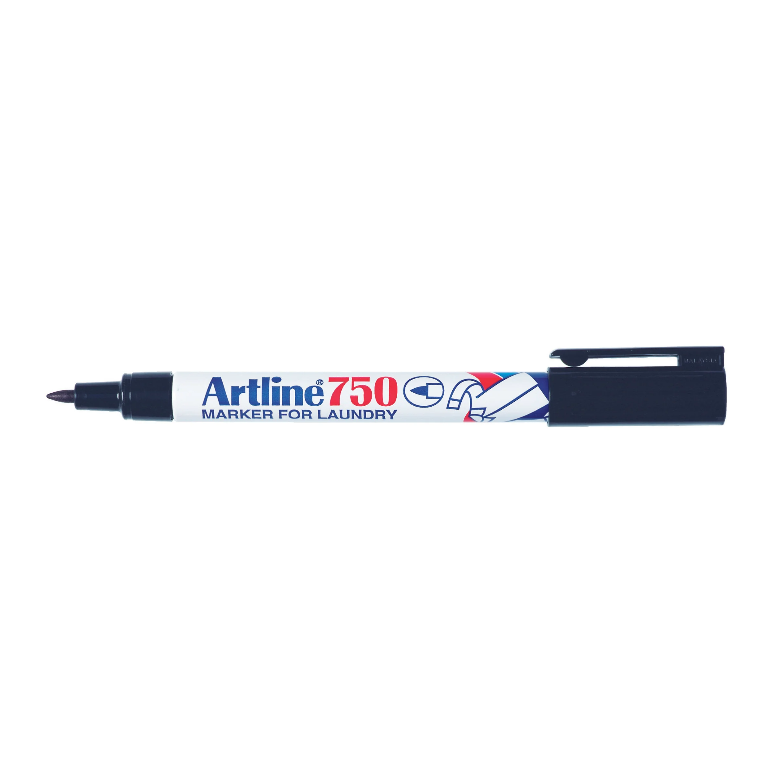Artline 750 Laundry Marker 0.7mm Bullet Nib Black Box Of 12 - Nail Gallerys