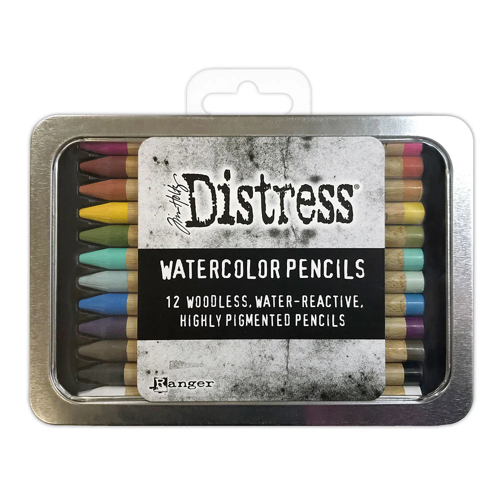 Ranger Distress Watercolour Pencils Set #1 Tin of 12 Colours - Nail Gallerys