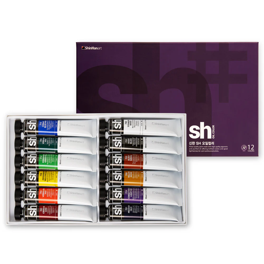 ShinHan SH 50ml Oil Colour Paints Set Of 12 - Nail Gallerys