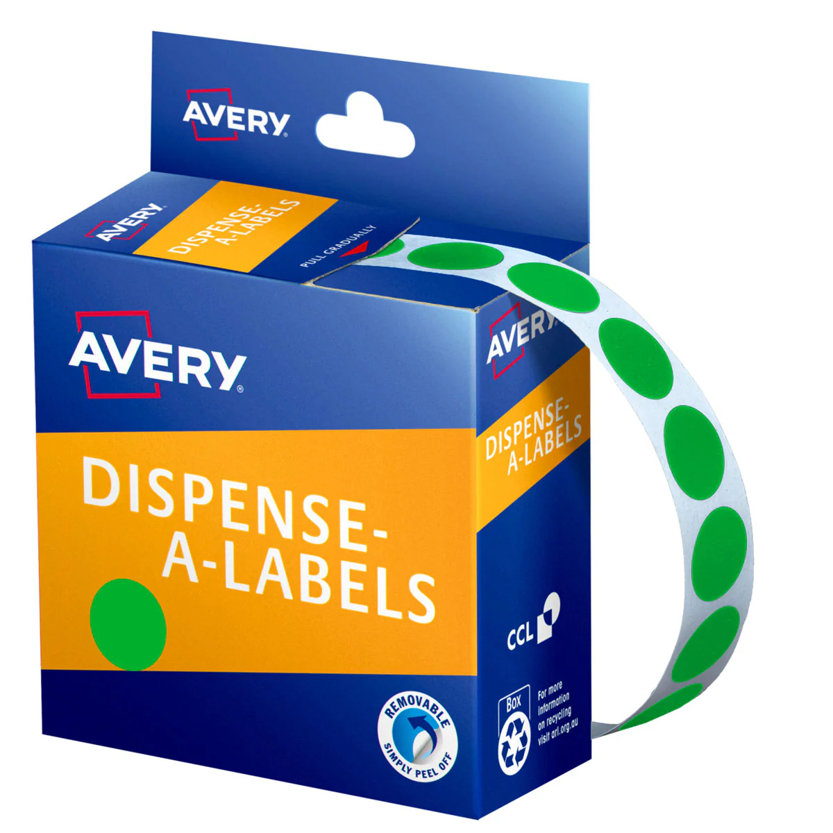 Avery Label Dispenser 937375 Green Round 14mm 1050 Labels - Nail Gallerys