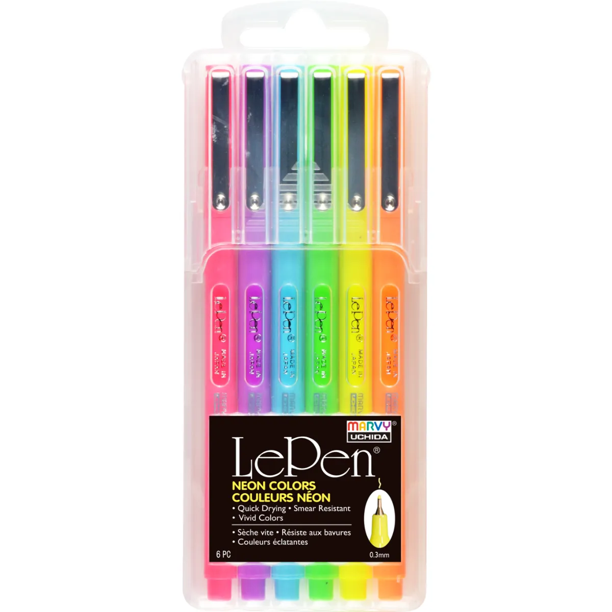 Marvy Le Pen Neon Pens Set Of 6 - Nail Gallerys