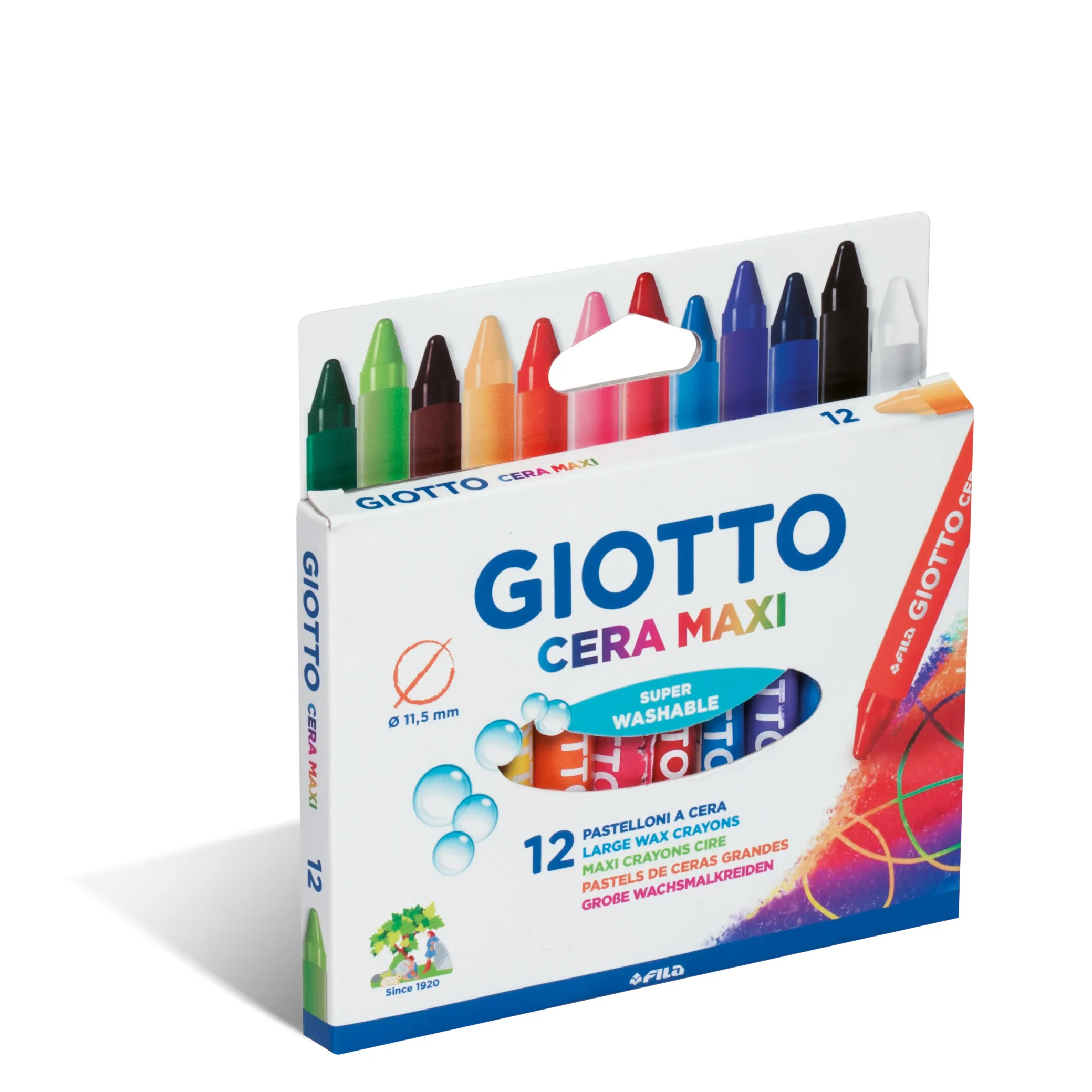 Giotto Cera Maxi Assorted Large Max Crayons Pack of 12 - Nail Gallerys