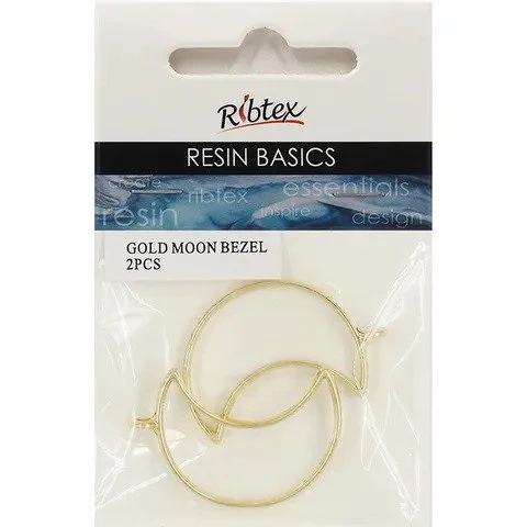 Ribtex UV Resin Bezel Moon Gold - Pack Of 2 - Nail Gallerys