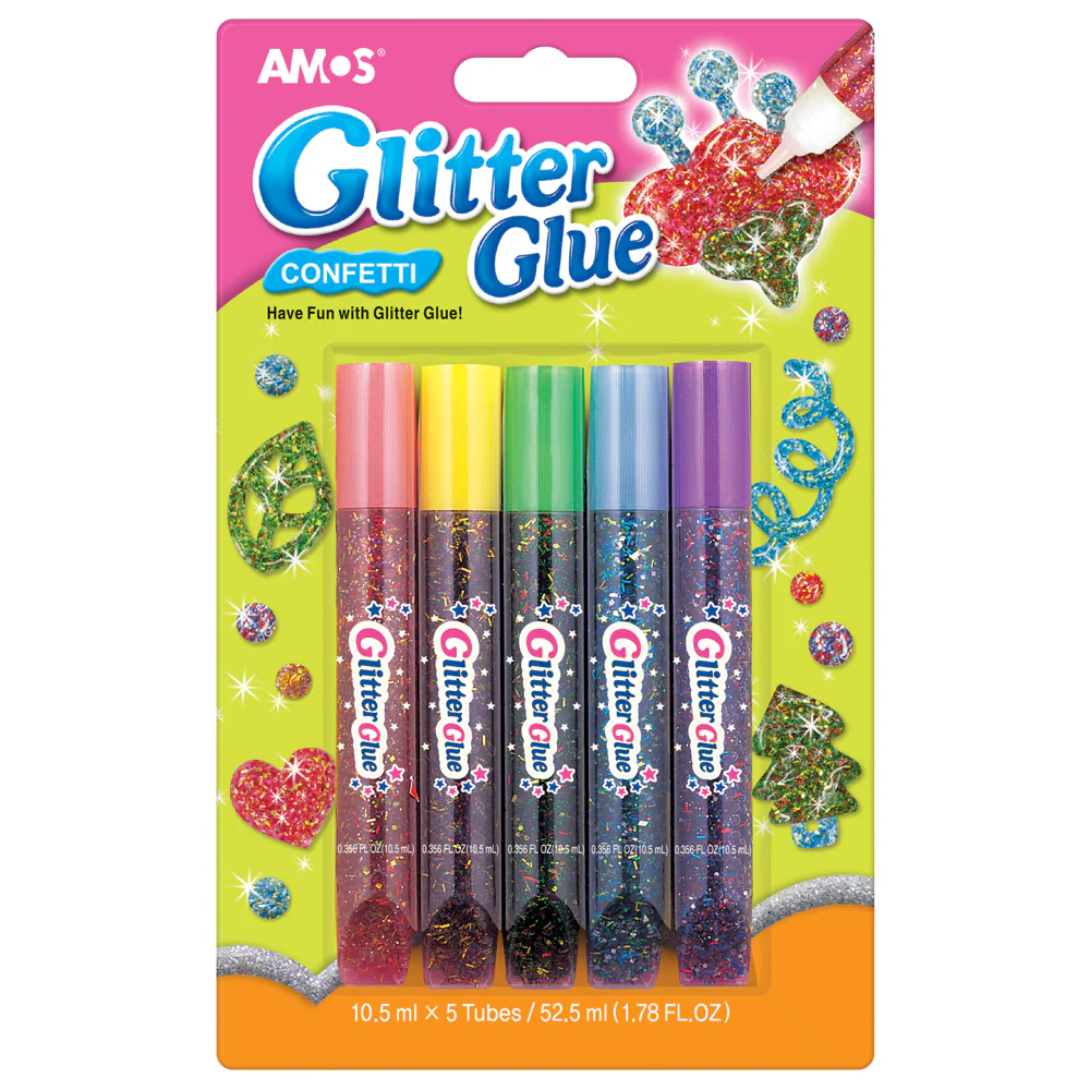 Amos Glitter Glue Confetti Set Of 5 - Nail Gallerys