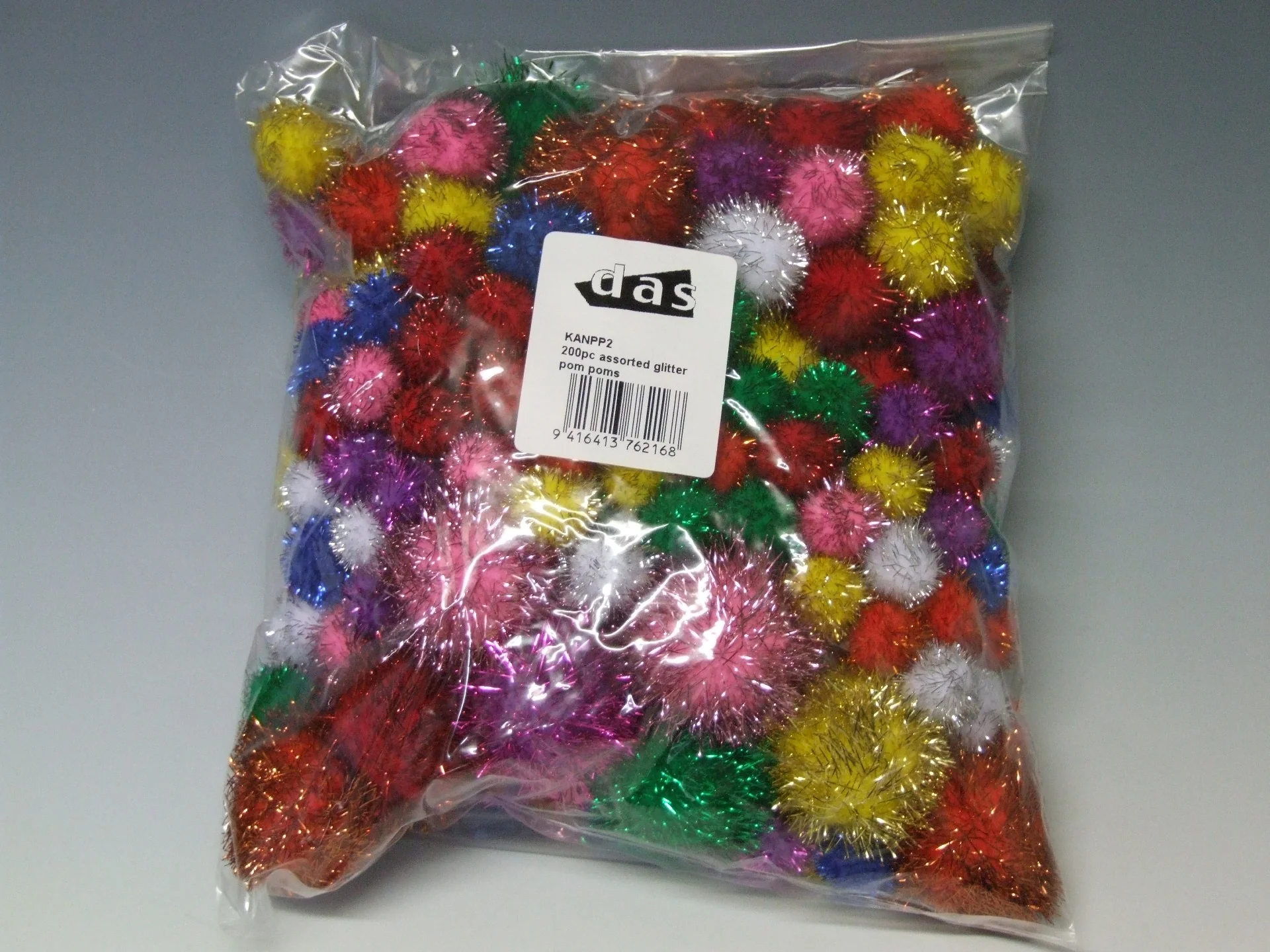 Das Pom Poms Glitter Assorted Size Pack Of 200 - Nail Gallerys
