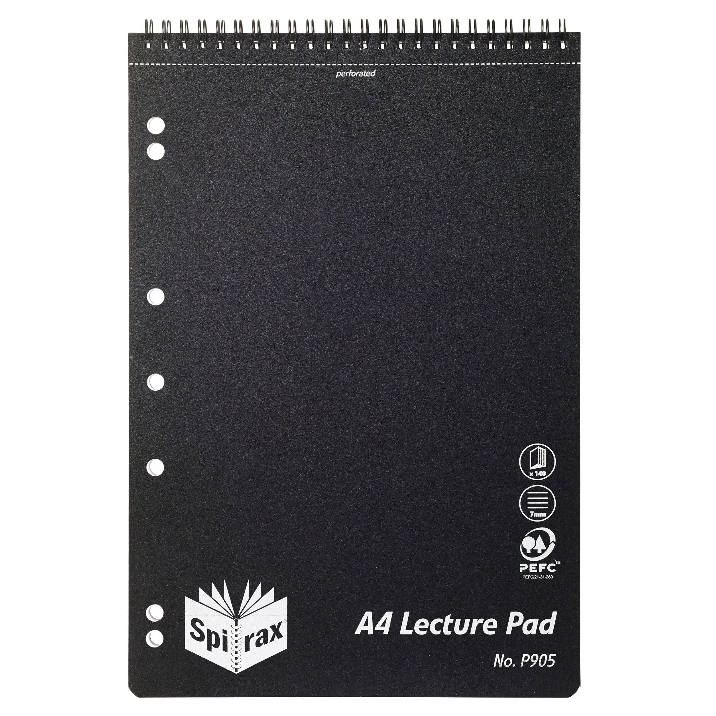 Spirax P905 PP Lecture Pad 140 Pages Black T/o - Pack Of 5 - Nail Gallerys