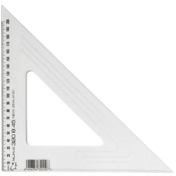 Taurus Set Square 21cm Longest Side 45 Degree Taurus Straight Edge - Nail Gallerys