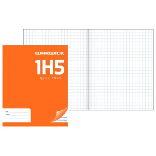 Warwick Exercise Book 1h5 36 Leaf With Margin Quad 10mm 255x205mm - Nail Gallerys