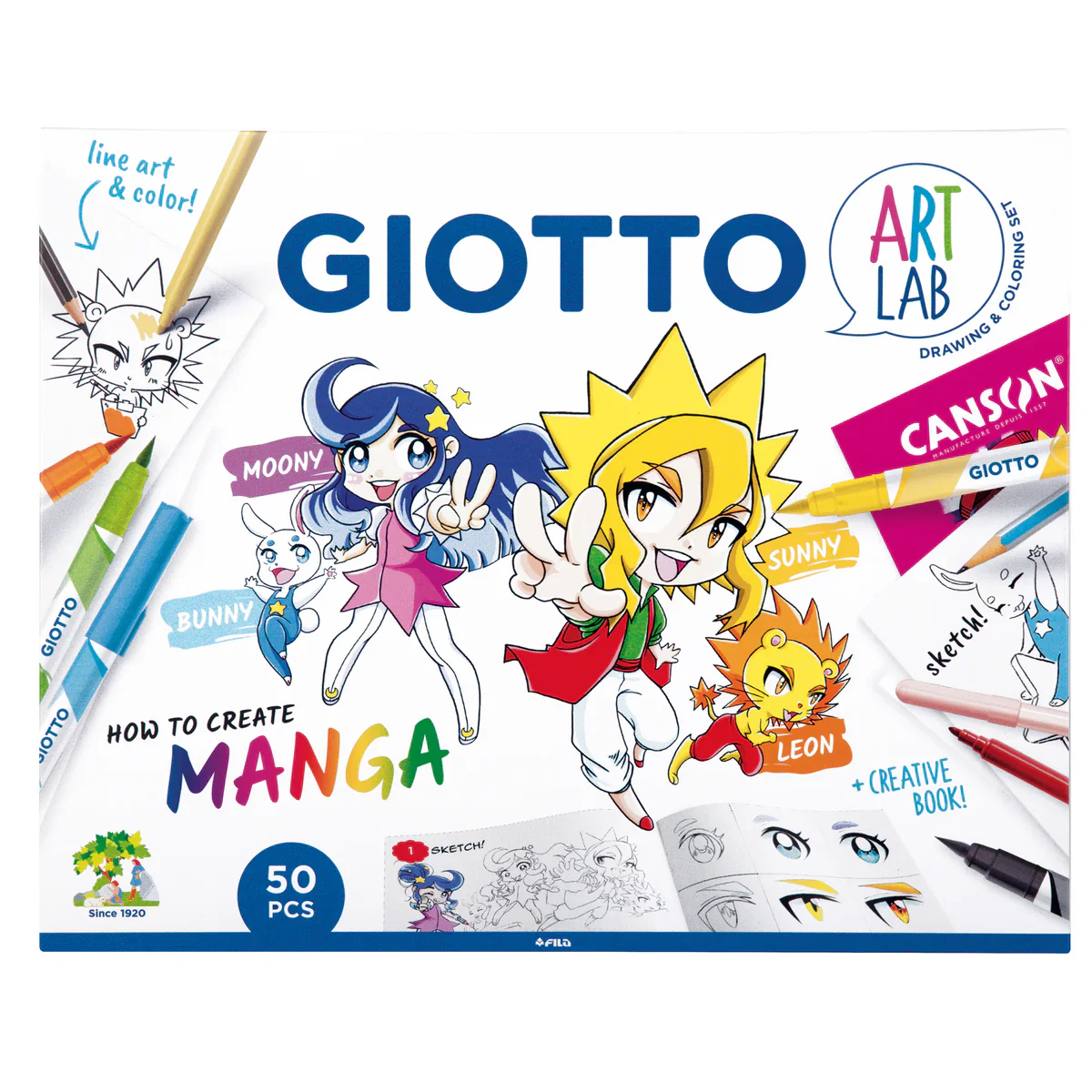 Giotto Art Lab How To Create Manga Set of 50 Pieces - Nail Gallerys
