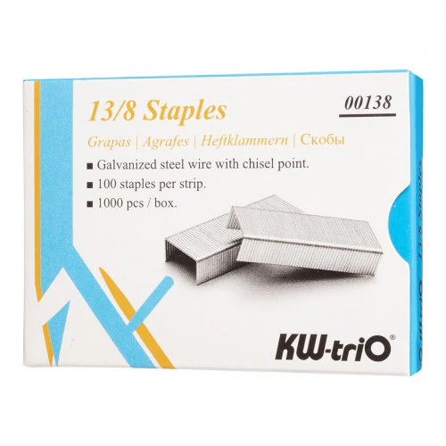 Kw-Trio Staples 13/8 Box Of 1000 - Nail Gallerys