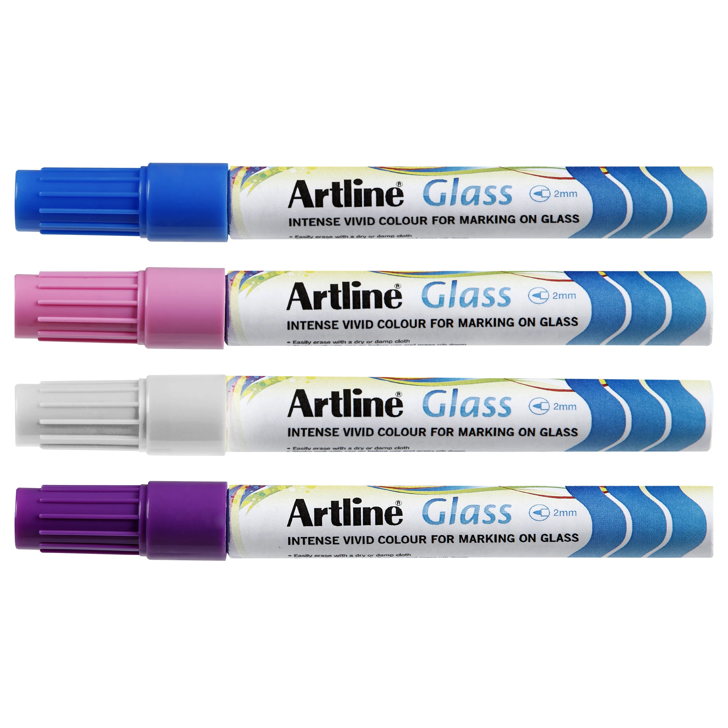 Artline Glass Marker 2mm Assorted Box Of 12 - Nail Gallerys