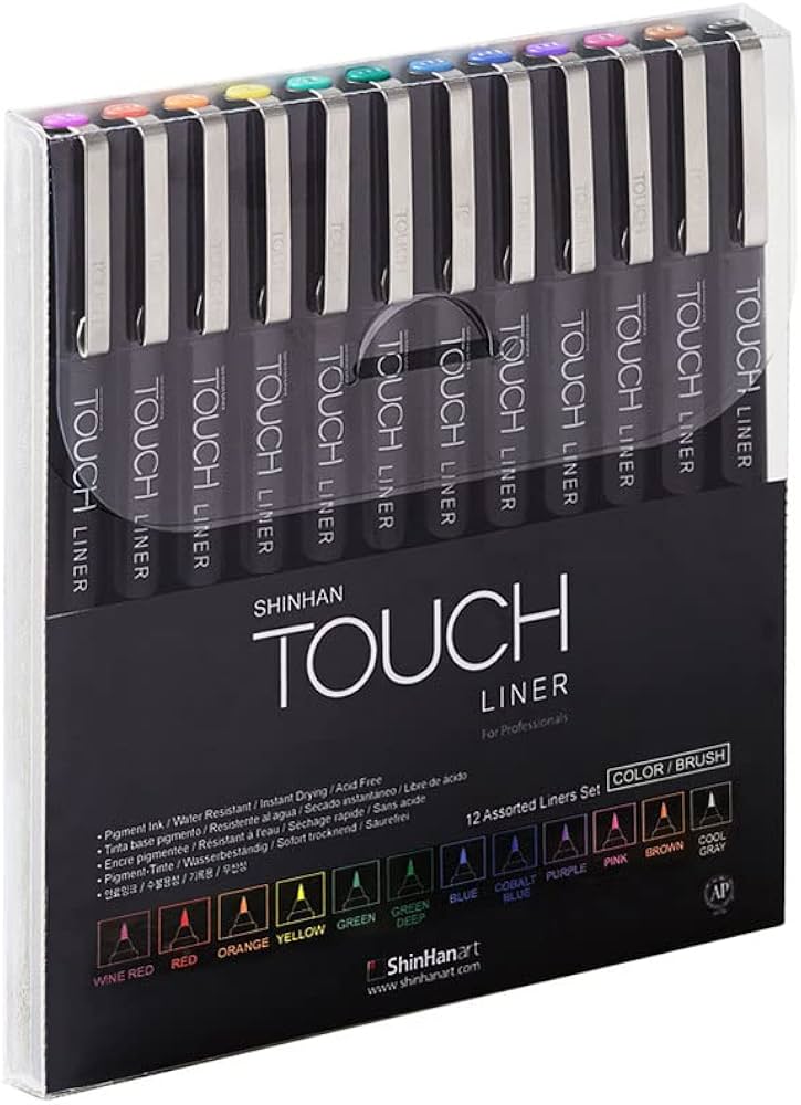 ShinHan Touch Liner Set of 12 Colours Brush - Nail Gallerys