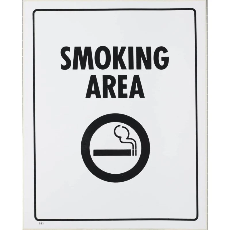 Self Adhesive Sign Smoking Area 290x230mm - Nail Gallerys