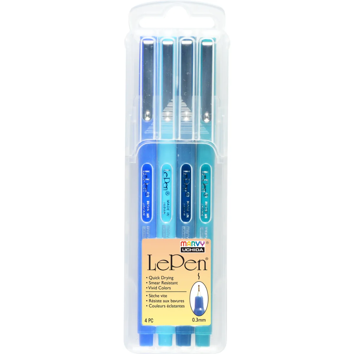 Marvy Le Pen Blues Pens Set Of 4 - Nail Gallerys