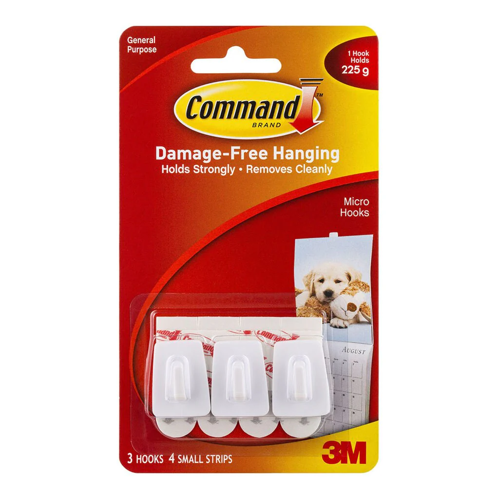 Command Hook 17066 General Purpose Micro White 3 Pack - Nail Gallerys