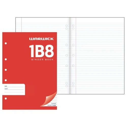 Warwick Exercise Book 1b8 36 Leaf A4 Punched Ruled 7mm - Nail Gallerys