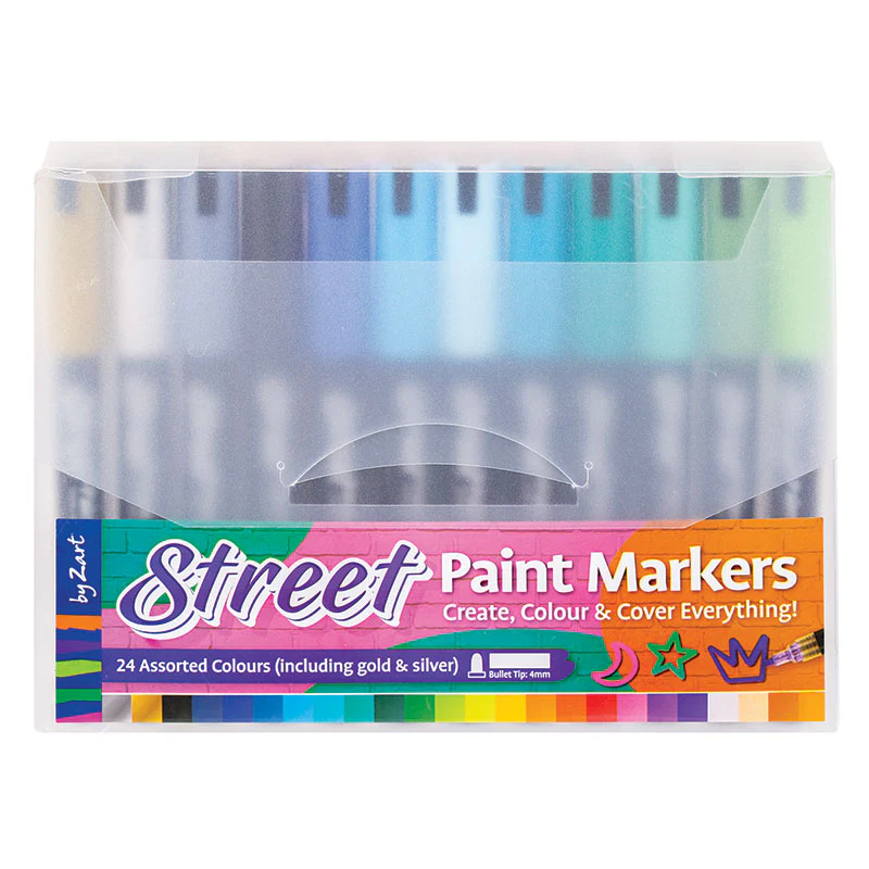 Zart Street Paint Markers Assorted Colours Pack of 24 - Nail Gallerys