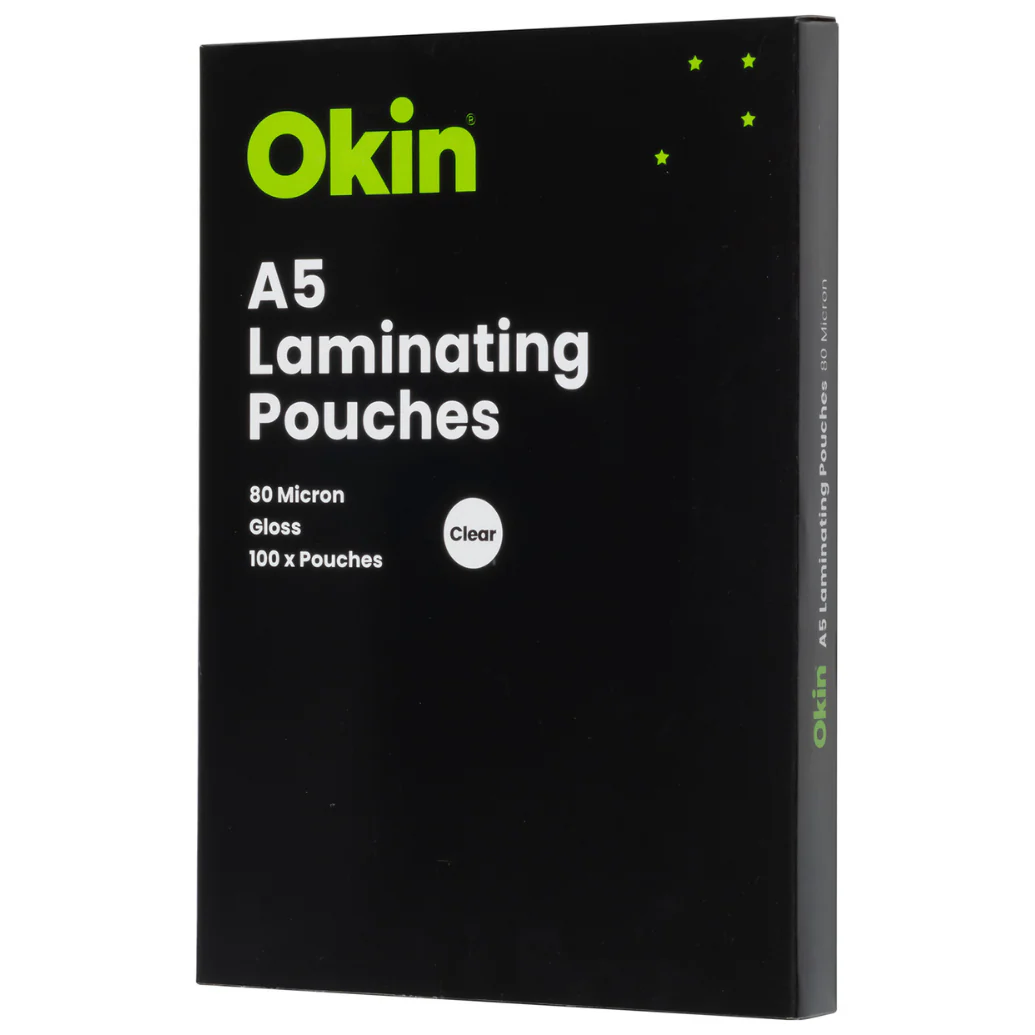 Okin Laminating Pouches A5 Gloss 80mic Pack Of 100 - Nail Gallerys