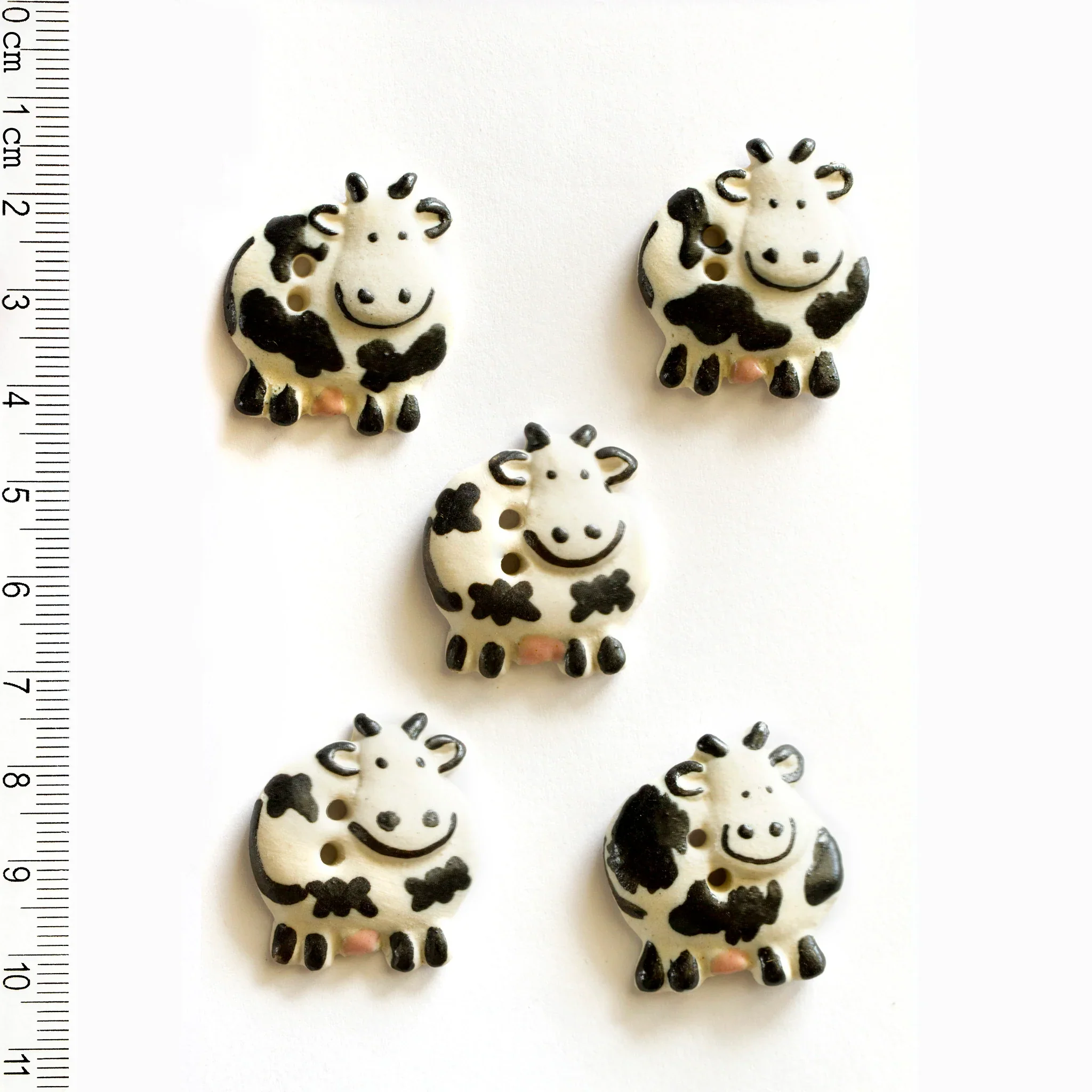 Incomparable Buttons - Cows - Card of 5 - Nail Gallerys