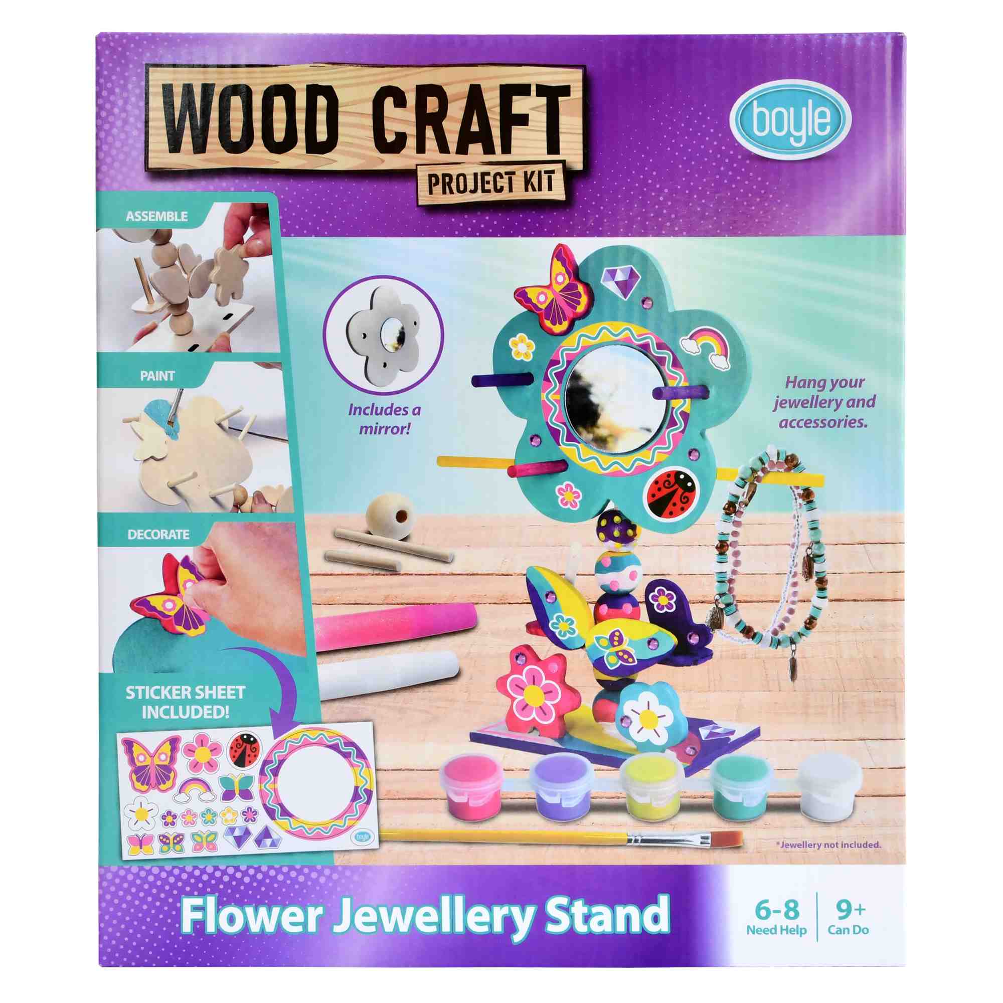 Boyle Flower Jewellery Stand Wood Craft Project Kit - Nail Gallerys