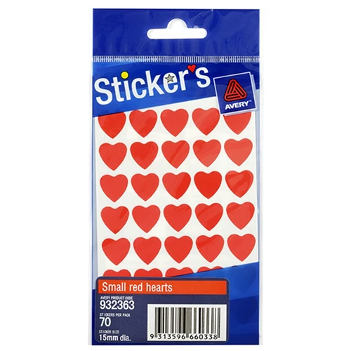 Avery 32-363 Hearts Small Red - Nail Gallerys