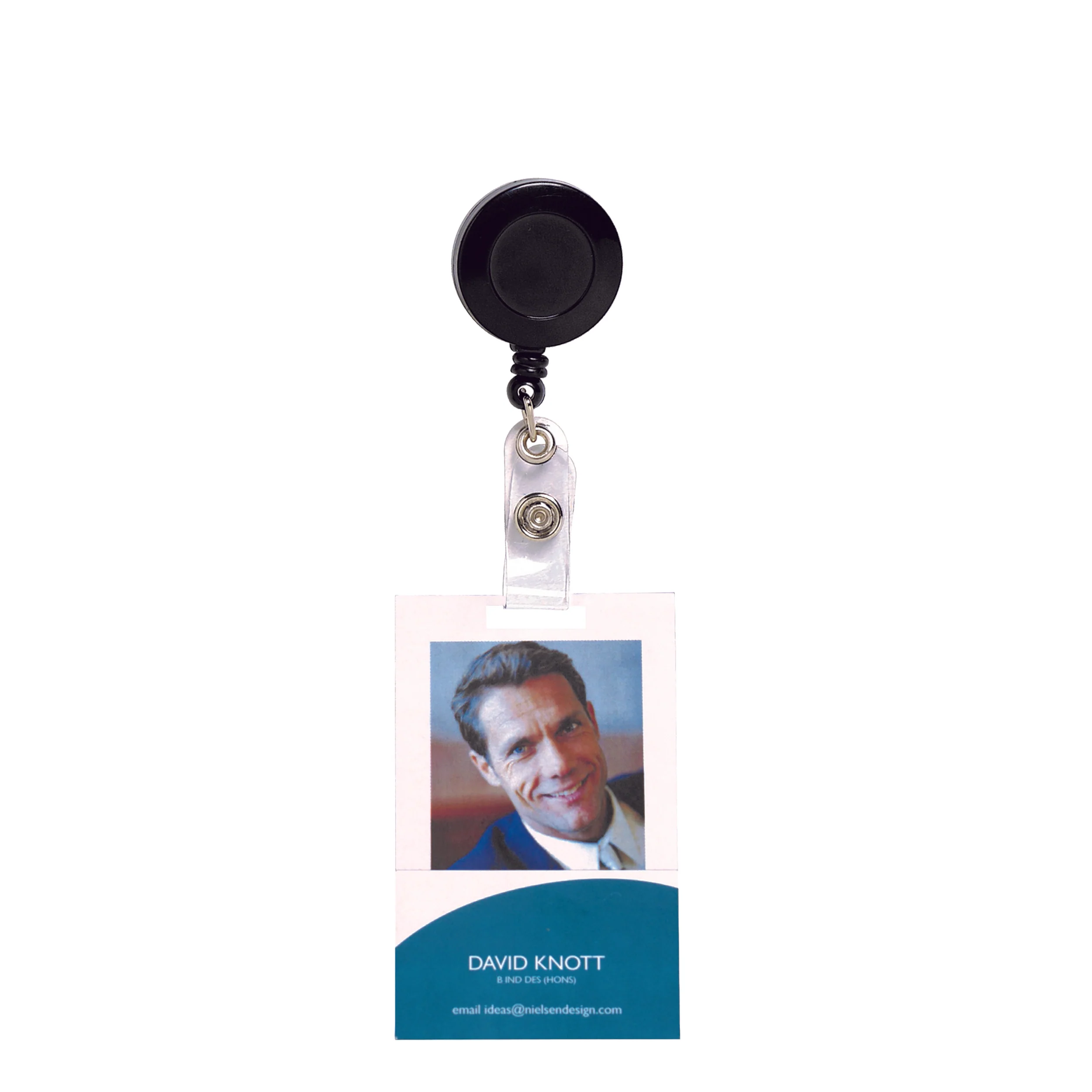 Rexel  Id Retractable Card Holder Black - Nail Gallerys