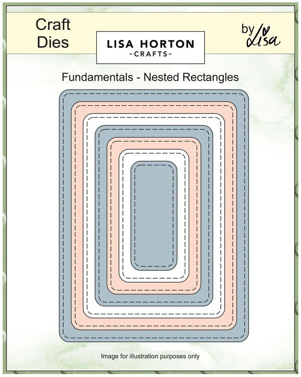 Lisa Horton Crafts Fundamentals Rectangle Nested Dies Pack of 6 - Nail Gallerys