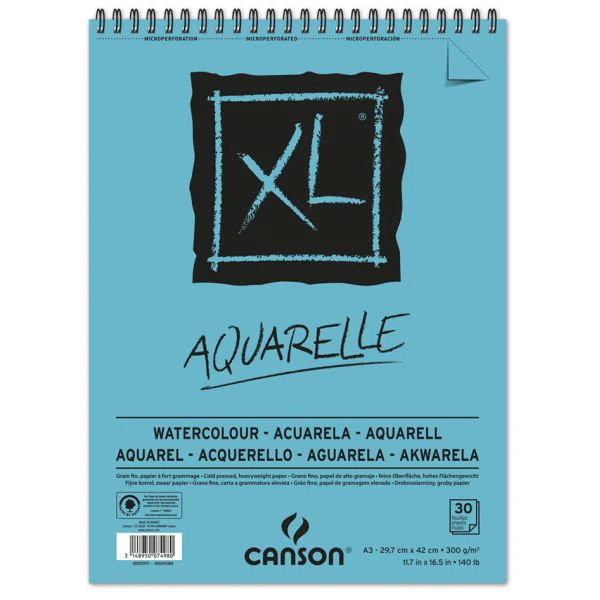 Canson XL Aquarelle 300gsm 30 Sheet A4 Sketch Pad - Nail Gallerys