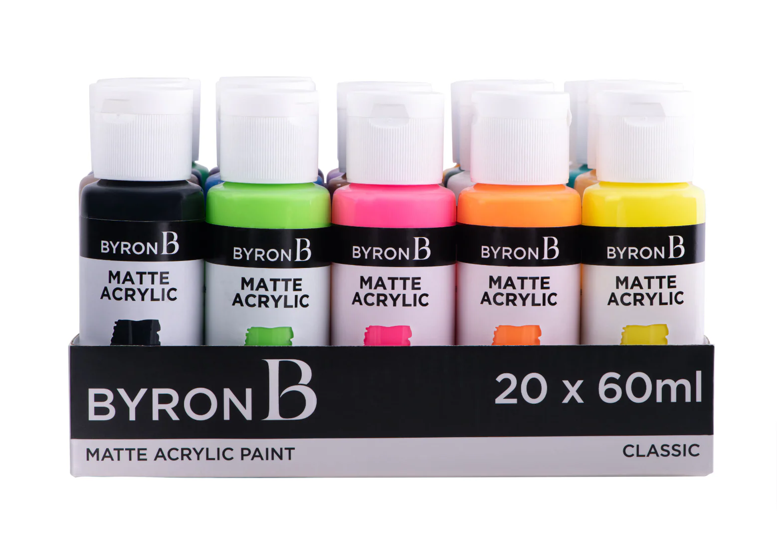 Jasart Byron Matte Acrylic 59ml Paints Set of 20 Classic Colours - Nail Gallerys