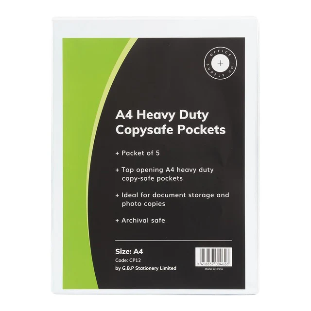 OSC Copysafe Pockets Heavy Duty A4 Unpunched - Pack Of 5 - Nail Gallerys