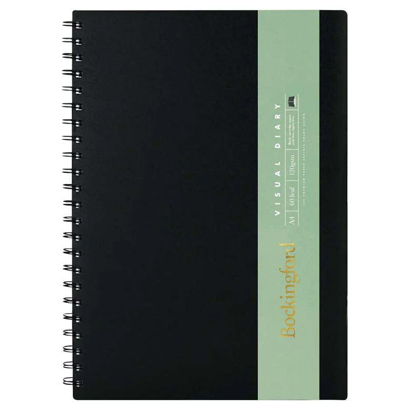 Bockingford A4 60 Leaf 120gsm Visual Diaries Black Paper - Nail Gallerys