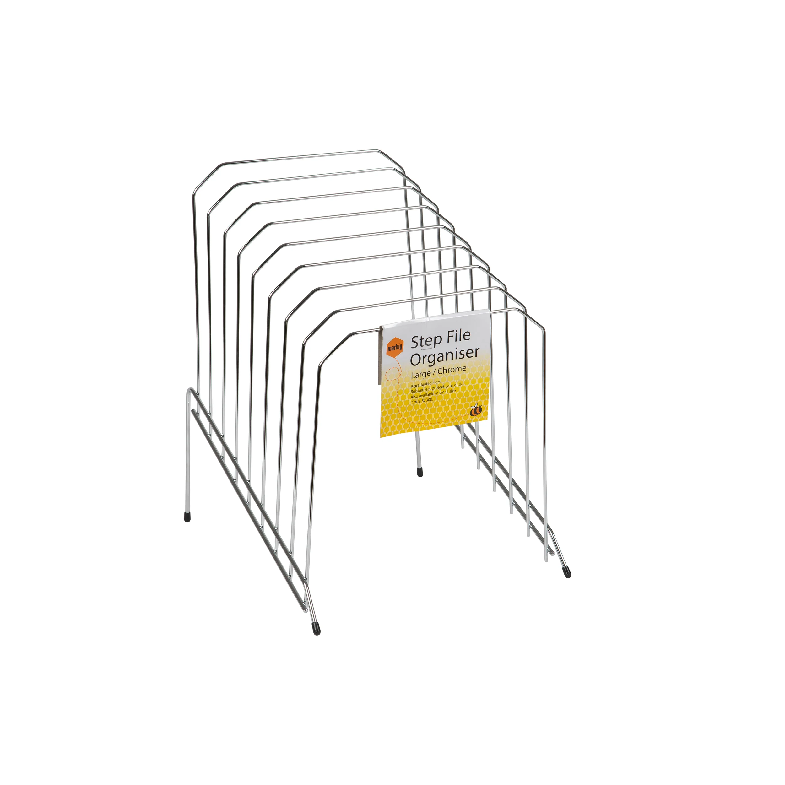 Marbig Step File Wire Organiser Large Silver - Nail Gallerys