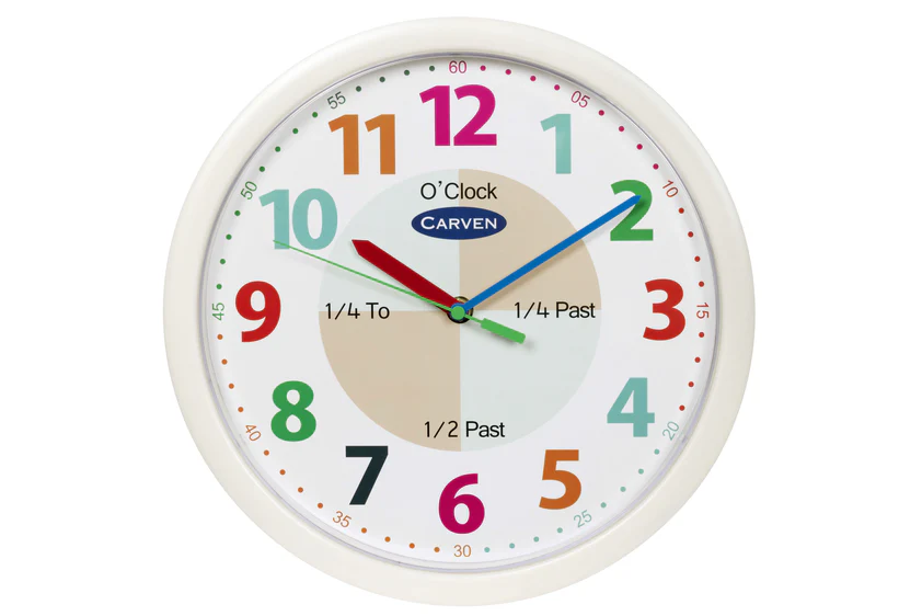 Carven Educational 300mm 12hr Wall Clock - Nail Gallerys